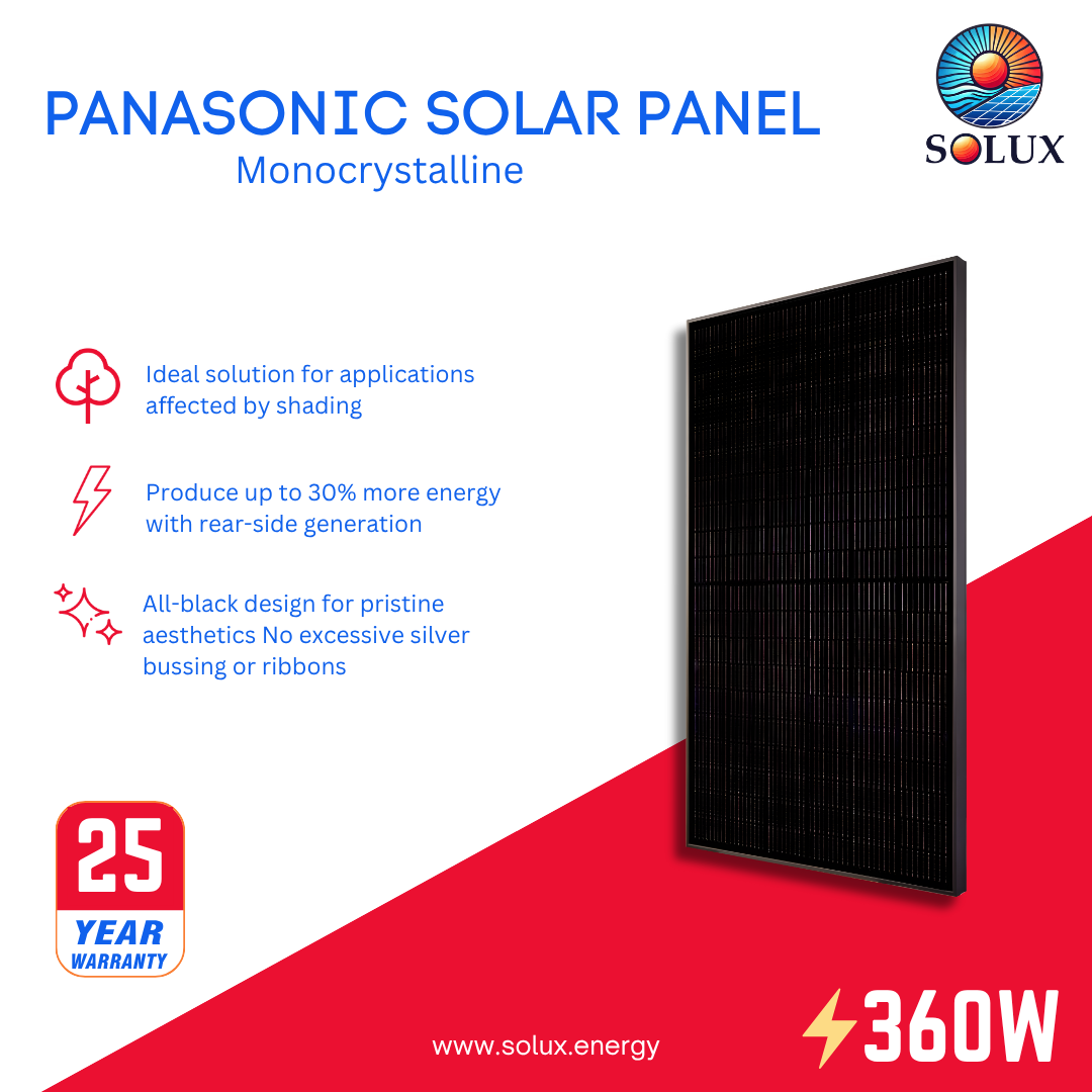 This is an image of Evervolt Panasonic All Black Solar Panel